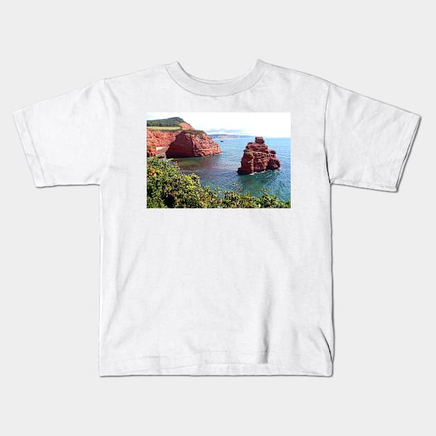 Ladram Bay Jurassic Coast Devon England Kids T-Shirt by AndyEvansPhotos